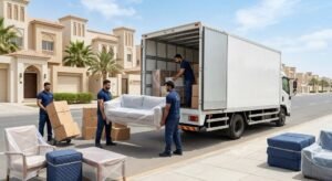فريق عمل محترف يقوم بتغليف ونقل الأثاث بعناية فائقة ضمن خدمات نقل عفش الهدا بالطائف لضمان حماية الممتلكات ووصولها بأمان تام وبدون أي خدوش.